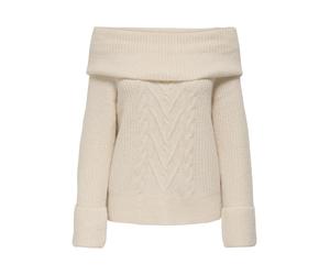 ONLY - ONLLUNA LS OFF SHOULDER PULLOVER KNT Birch - Gr. - XL