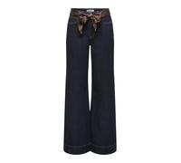 High-waist-Jeans ONLY "ONLMADISON BLUSH HW WD SCF DNM GUA12NOOS", Damen, Gr. L (40), Länge 32, blau (dunkelblau denim), Denim/Jeans, Obermaterial: 91% Baumwolle, 7% Polyester, 2% Elasthan, unifarben,