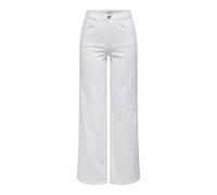 Only Wide Leg Jeans aus Baumwoll-Mix Modell 'MADISON BLUSH' in Weiss, Größe L/30