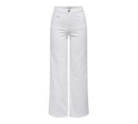 Only Wide Leg Jeans aus Baumwoll-Mix Modell 'MADISON BLUSH' in Weiss, Größe L/30