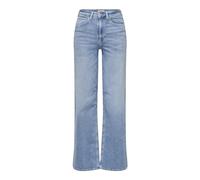 High-waist-Jeans ONLY "ONLMADISON - High Waist Jeans mit weitem Bein für Komfort", Damen, Gr. S (36), Länge 32, blau (light blau), Denim/Jeans, Obermaterial: 92% Baumwolle, 6% Elastomultiester, 2% Ela