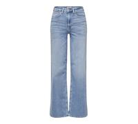 High-waist-Jeans ONLY "ONLMADISON - High Waist Jeans mit weitem Bein für Komfort", Damen, Gr. XL (42), Länge 32, blau (light blau), Denim/Jeans, Obermaterial: 92% Baumwolle, 6% Elastomultiester, 2% El