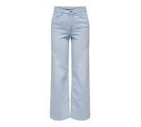 High-waist-Jeans ONLY "ONLMADISON BLUSH HW WIDE DNM CRO495 NOOS", Damen, Gr. S (36), Länge 32, blau (light blau bleached denim), Denim/Jeans, Obermaterial: 92% Baumwolle, 6% Elastomultiester, 2% Elast