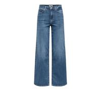High-waist-Jeans ONLY "ONLMADISON BLUSH HW WIDE DNM CRO665", Damen, Gr. XL, Länge 30, light medium blau denim, Denim/Jeans, Obermaterial: 82% Baumwolle, 16% Polyester, 2% Elasthan, unifarben, lang, Je