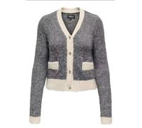 Only Strickjacke MAGGIE LIFE – Shaped-Fit mit Woll-Anteil – Mittelgrau Melange Herren Gr. L