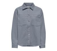 Only Regular Fit Hemdjacke aus reiner Baumwolle Modell 'MAIKO-BITTEN' in Rauchblau, Größe M