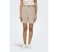 Shorts ONLY "ONLMARSA SOLID SHORTS WVN", Damen, Gr. S (36), N-Gr, beige (safari detail:melange), Web, Obermaterial: 53% Viskose, 35% Polyester, 12% Nylon, meliert, modisch, loose fit knielang, Hosen (