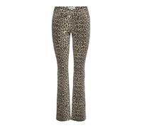 Bootcut-Jeans ONLY "ONLMARY-HILLA MW FLARED AOP PANT PNT", Damen, Gr. M, Länge 32, humus aop:schwarz leo, Denim/Jeans, Obermaterial: 57% Baumwolle, 38% Polyester, 3% Viskose, 2% Elasthan, bedruckt, bo