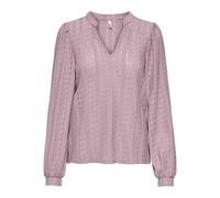 Blusenshirt ONLY "ONLMELANIE L/S SPLIT TOP JRS", Damen, Gr. XL, keepsake lila, Jersey, Obermaterial: 98% Polyester, 2% Elasthan, unifarben, regular fit, Rundhals, Shirts Blusenshirt (17854847-XL) keep