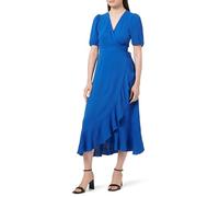ONLY Damen Midi Wickel Kleid Kurzarm ONLMette Wrap Sommerkleid mit Rüschen 15259011 Surf The Web S