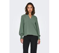ONLY "ONLMETTE V-NECK LS SMOCK TOP NOOS WVN" Kunstfaser, regular fit (78249205-M) laurel wreath