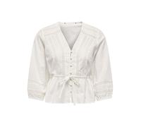 Only ONLMICHELLE LS LACE V-NECK TOP WVN Bluse altweiß in M