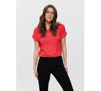 ONLY "ONLMOSTER - Kurzarmshirt mit Aufschlag und klassischem Look" unifarben, casual, regular fit, Viskosemischung, Rundhals (69271468-S) cayenne