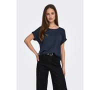 ONLY "ONLMOSTER - Kurzarmshirt mit Aufschlag und klassischem Look" unifarben, casual, regular fit, Viskosemischung, Rundhals (68081807-XXL) navy blazer