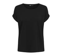 ONLY "ONLMOSTER - T-Shirt mit melierter Optik und elastischem Material" meliert, casual, lässig geschnitten, Viskosemischung, Rundhals (79423237-M) schwarz