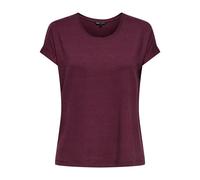 T-Shirt ONLY "ONLMOSTER - Kurzarmshirt mit Aufschlag und klassischem Look", Damen, Gr. XS, rot (burgundy), Jersey, Obermaterial: 75% Viskose, 20% Polyester, 5% Elasthan, unifarben, regular fit normal,