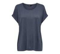 T-Shirt ONLY "ONLMOSTER - Kurzarmshirt mit Aufschlag und klassischem Look", Damen, Gr. S, blau (ombre blau), Jersey, Obermaterial: 75% Viskose, 20% Polyester, 5% Elasthan, unifarben, regular fit norma