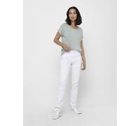 Only Damen Top ONLMOSTER STRIPE S/S O-NECK – kurzarm, gestreift, Viskosemix – jadeite S