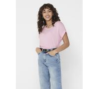 ONLY "ONLMOSTER - T-Shirt mit melierter Optik und elastischem Material" meliert, casual, lässig geschnitten, Viskosemischung, Rundhals (52476340-L) pink lady