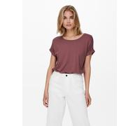 ONLY "ONLMOSTER - T-Shirt mit melierter Optik und elastischem Material" meliert, casual, lässig geschnitten, Viskosemischung, Rundhals (24616914-M) rose braun