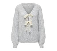 ONLY - ONLNELLIE LS V-NECK CARDIGAN KNT Light Grey Melange - Gr. - XL