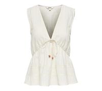 ONLY - ONLNELSA S/L V STRING TOP WVN Cloud Dancer - Gr. - M