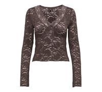 ONLY - ONLNIKKA L/S LACE TOP JRS NOOS Seal Brown - Gr. - L