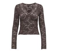 ONLY - ONLNIKKA L/S LACE TOP JRS NOOS Seal Brown - Gr. - XL