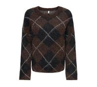 ONLY ONLNOEME LS PATTERN O-NECK KNT Damen | OATMEAL ARGYLE/DGM/BREEN/BRACKEN/MEL | M