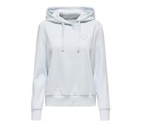 Kapuzensweatshirt ONLY "ONLNOLI L/S HEART HOOD SWT NOOS", Damen, Gr. M, ballad blau detail:silber strings, heart emb, Sweatware, Obermaterial: 60% Baumwolle, 40% Polyester, unifarben, regular fit hüft