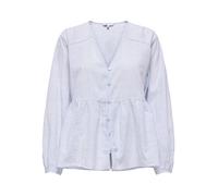 ONLY ONLNORA L/S V-NECK SHIRT NOOS WVN Damen | BRIGHT WHITE W BLUE RIBBON | L