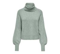 Rollkragenpullover ONLY "ONLOLIVIA LS ROLL NECK CC KNT", Damen, Gr. XL, grün (aqua gray detail:melange), Strick, Obermaterial: 84% Polyester, 7% Polyacryl, 5% Wolle, 4% Elasthan, meliert, regular fit