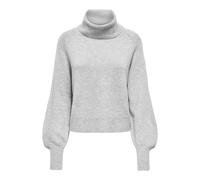 ONLY Rollkragenpullover mit Label-Patch Modell 'ONLOLIVIA' in Hellgrau Melange, Größe XL