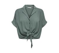 ONLY Damen Onlpaula Life S/S Tie Shirt WVN Noos, Balsam Green, L