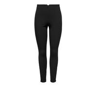 Highwaist Leggings ONLY "ONLPEONY HW RIB ZIP LEGGING CC PNT", Damen, Gr. XS (34), Länge 32, schwarz, Obermaterial: 95% Polyester, 5% Elasthan, unifarben, slim fit knöchellang, Hosen Highwaist Leggings