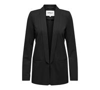 Kurzblazer ONLY "ONLPOPTRASH-ELLY LIFE L/S BLAZER TLR", Damen, Gr. 36, schwarz, Milano Rib, Obermaterial: 63% Viskose, 32% Nylon, 5% Elasthan, unifarben, regular fit normal, tiefer V-Ausschnitt, Blaze