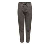 Trainingshose ONLY "ONLPOPTRASH-GOZI PANT PNT NOOS", Damen, Gr. M38, walnut checks:schwarz houndstooth, Obermaterial: 73% Polyester, 26% Viskose, 1% Elasthan, meliert, modisch, regular fit knöchellang