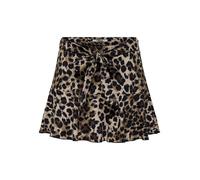 Minirock ONLY "ONLPOPTRASH MW AOP SKATE SKIRT PNT", Damen, Gr. XL (42), light taupe aop:w chicory coffee leo, Obermaterial: 63% Viskose, 32% Nylon, 5% Elasthan, bedruckt, animal-print, modisch, regula