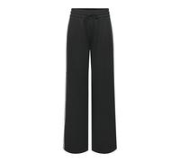 Jogger Pants ONLY "ONLPOPTRASH-TADIA MW X-WIDE TAPE PNT", Damen, Gr. M (38), Länge 32, schwarz detail:tape in vineyard wine, Milano Rib, Obermaterial: 63% Viskose, 33% Polyester, 4% Elasthan, unifarbe