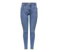 Skinny-fit-Jeans ONLY "ONLPOWER MID WAIST PUSH UP ANK DET DNM", Damen, Gr. XS, Länge 32, light blau denim, Denim/Jeans, Obermaterial: 92% Baumwolle, 6% Polyester, 2% Elasthan, unifarben, skinny fit kn