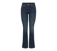 Bootcut-Jeans ONLY "ONLPOWER MID WAIST PUSH UP FLARED DNM", Damen, Gr. M, Länge 30, dunkelblau denim, Denim/Jeans, Obermaterial: 92% Baumwolle, 6% Polyester, 2% Elasthan, unifarben, ausgestellt lang,