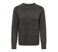 Strickpullover ONLY "ONLPRINCESS LS O-NECK RAGLAN KNT NOOS", Damen, Gr. M, braun (chocolate torte detail:melange), Strick, Obermaterial: 50% Viskose, 27% Nylon, 23% Polyester, meliert, regular fit nor