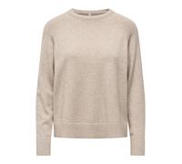Strickpullover ONLY "ONLPRINCESS LS O-NECK RAGLAN KNT NOOS", Damen, Gr. XS, beige (mocha meringue detail:melange), Strick, Obermaterial: 50% Viskose, 27% Nylon, 23% Polyester, meliert, regular fit nor