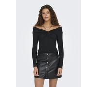 ONLY - ONLQUEEN L/S GLITTER TOP JRS black - Gr. - S