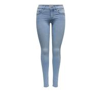 Skinny-fit-Jeans ONLY "ONLRAIN LIFE REG SKINNY DNM", Damen, Gr. L, Länge 34, light blau denim, Denim/Jeans, Obermaterial: 53% Viskose, 29% Baumwolle, 17% Polyester, 1% Elasthan, unifarben, skinny fit 