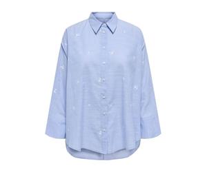 Only ONLREGINA GRACE L/S EMB. SHIRT OX WVN Langarmhemd blau in L