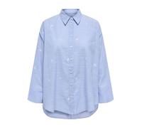 Only ONLREGINA GRACE L/S EMB. SHIRT OX WVN Langarmhemd blau in S