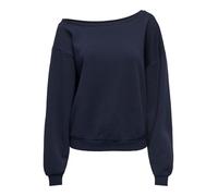 Sweatshirt ONLY "ONLRHINA L/S ONE SHOULDER NOOS SWT", Damen, Gr. XL, night sky, Sweatware, Obermaterial: 60% Baumwolle, 40% Polyester, unifarben, oversize normal, tiefer Rundhals, Sweatshirts Sweatshi