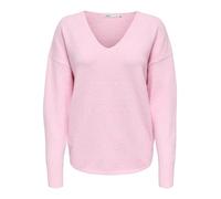 ONLY "ONLRICA LIFE L/S V-NECK PULLO KNT NOOS" Materialmix, regular fit (35242800-S) pink, a, boo detail:melange
