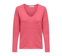 ONLY "ONLRICA LIFE L/S V-NECK PULLO KNT NOOS" Materialmix, regular fit (69154514-XL) sun kissed coral detail:melange